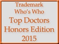 Trademark Who's Who Top Doctors Honors Edition 2015 award icon